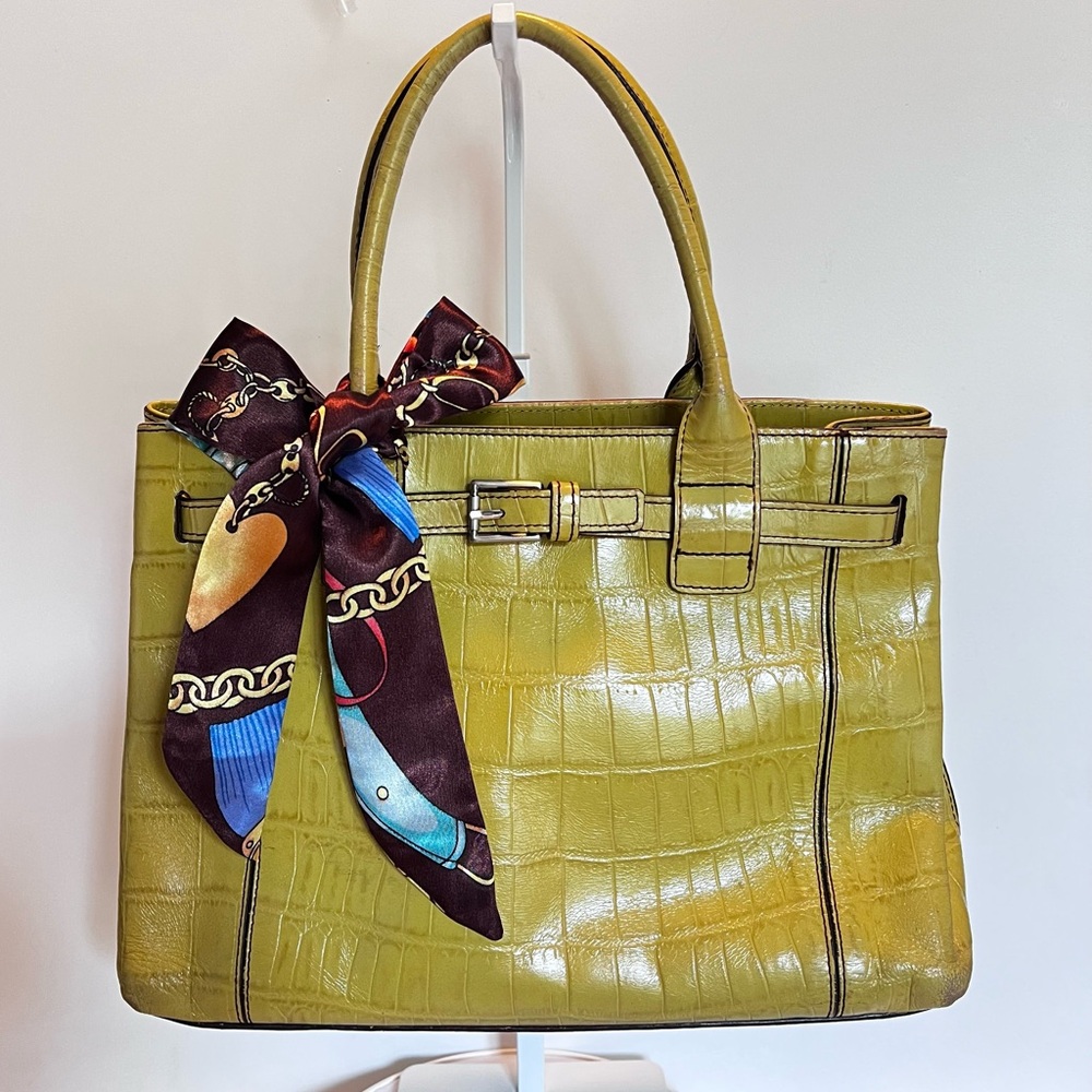 Kenneth Cole New York Croc-Embossed Handbag with Scarf
